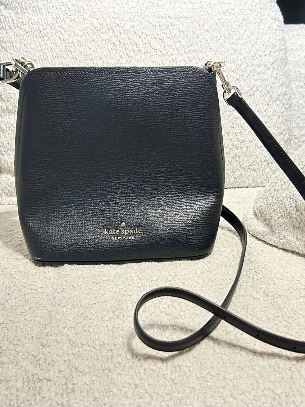 Kate Spade Darcy Small Bucket Bag Black Leather Crossbody WKR00439